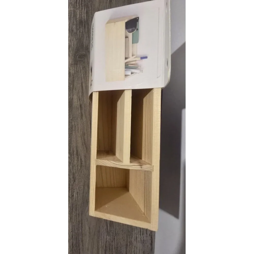 U Brands Large Magnetic Locker Storage Wood Bin 7.5